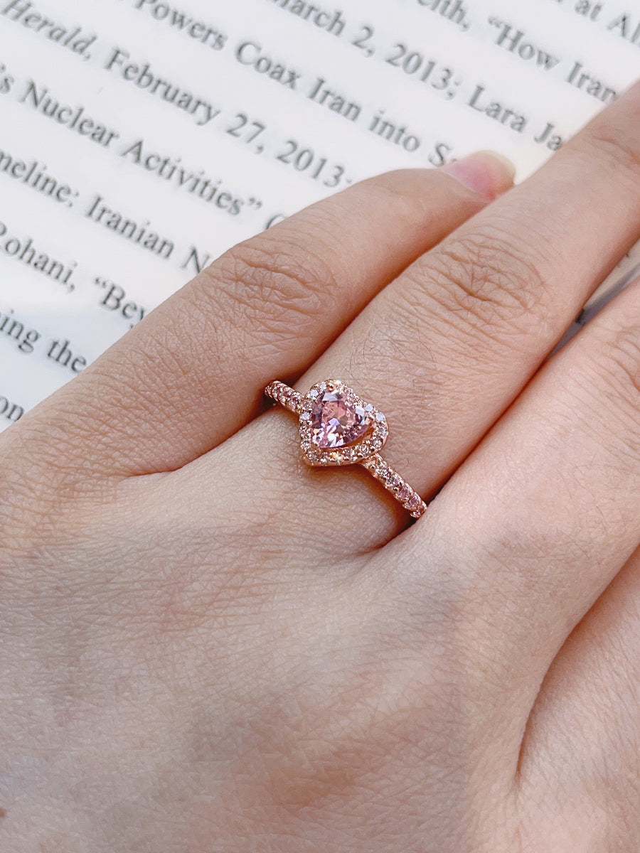 Sparkling Elevated Heart Ring